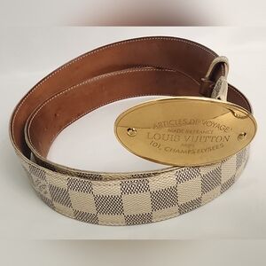Louis Vuitton Damier Azur Canvas Voyage Belt 100/40